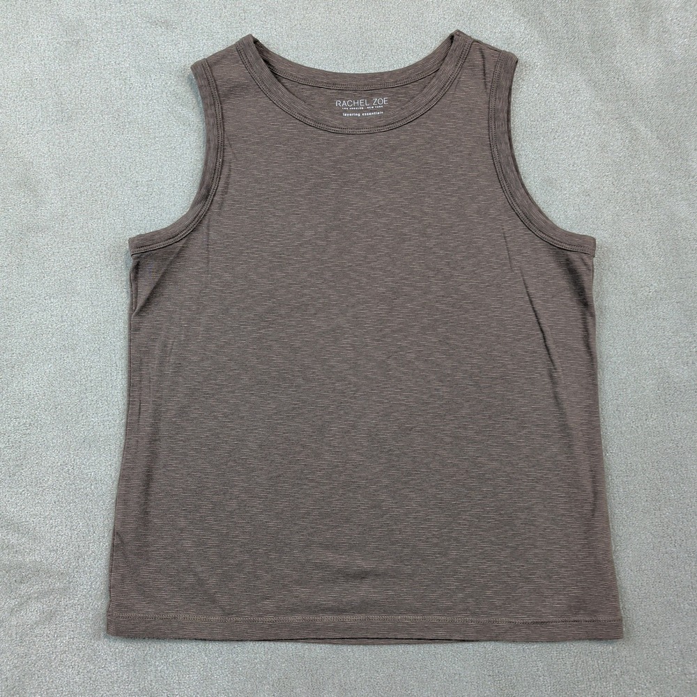 Rachel Zoe Tank Top XL Womens Brown Slub Knit Layering Essentials Sleeveless